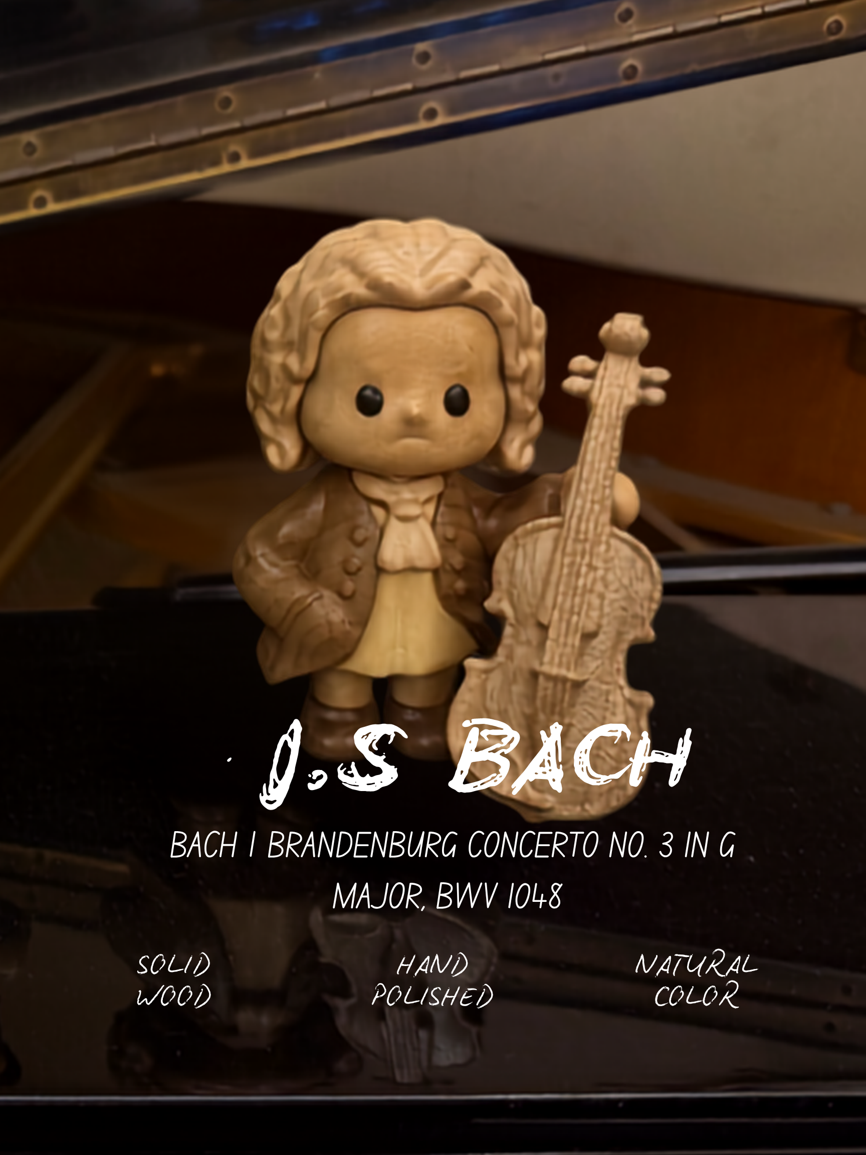 J.S. Bach | Hand-Finished Wood Sculpture